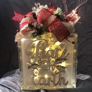 Handmade Christmas themed glass light block
